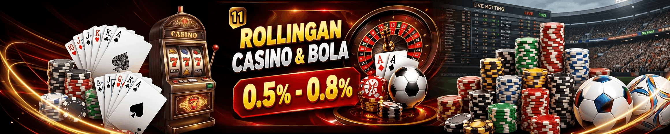 Rollingan Live Casino UP TO 0.8%